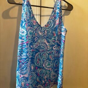 Lilly Pulitzer Blue and Pink Paisley Top